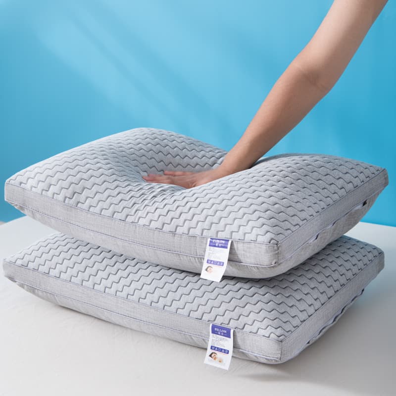 Factory Wholesale Knitted Cotton Pillow 48*74cm High Pillow Resistant to Sagging, Home Use Dormitory Neck Support Sleep Aid Core