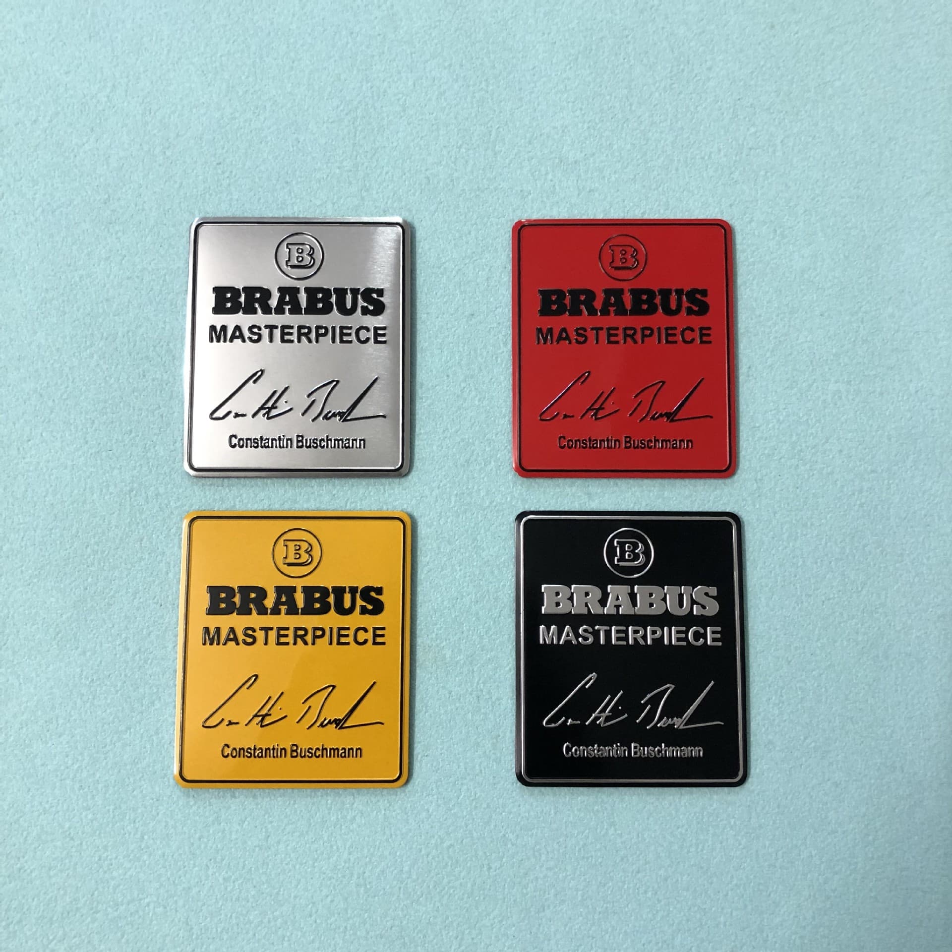 Aluminum badge sticker for Mercedes-Benz Brabus designer signature emblem, suitable for C-Class, E-Class, S-Class models