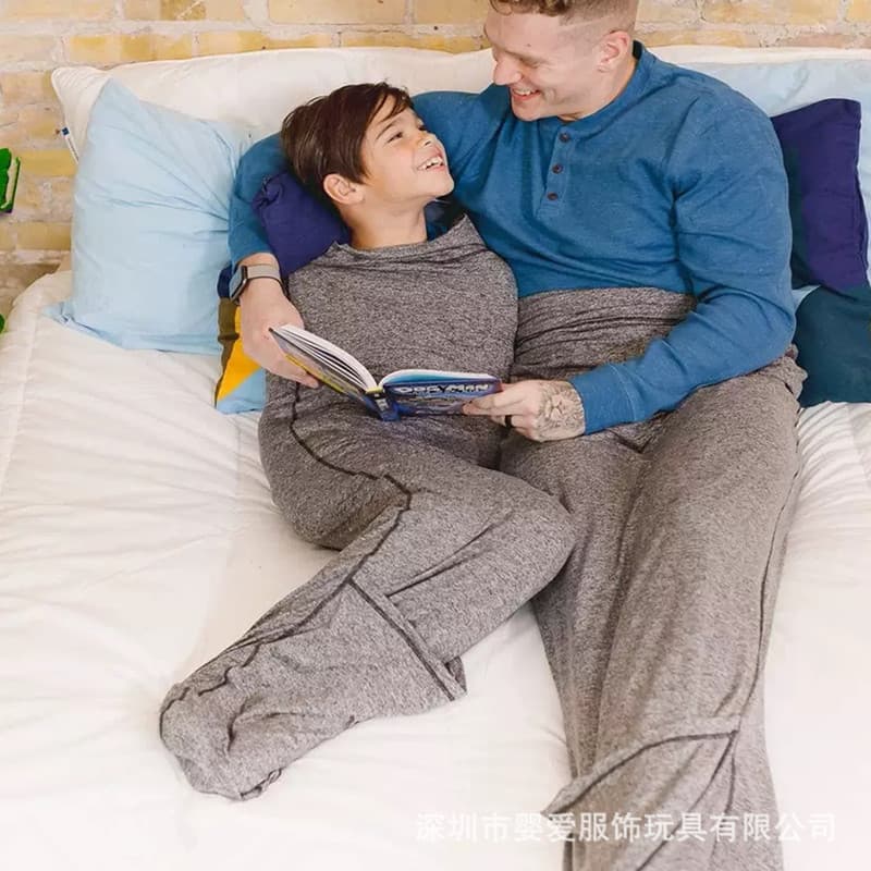 Cross-border hot-selling microfiber portable sleeping bag, parent-child comfortable skin-friendly home sleepwear pod, anti-kick blanket, shark sleeping bag
