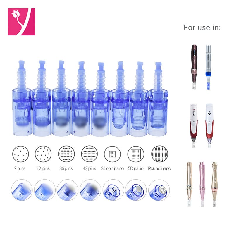 Dr.pen A1 Long Blue Micro-needle Cartridge A6 Short Blue Snap-in Micro-needle Pen Consumables Cartridge Makeup Replacement Head Wholesale In Stock
