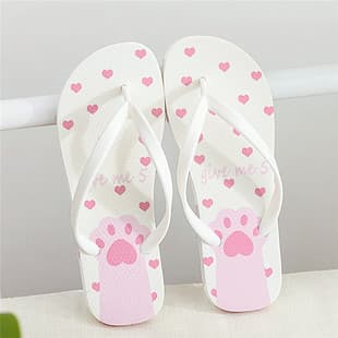 Korean-style Cartoon Flip Flops Summer Trendy Flat Non-slip Waterproof Student Simple Beach Sandals Thong Slippers for Women