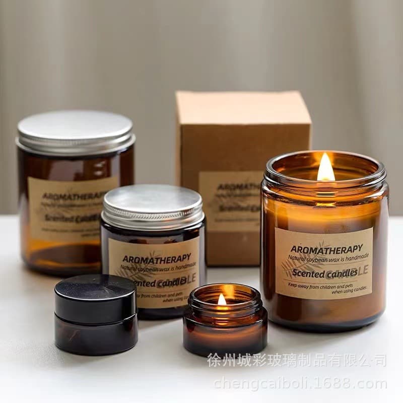 Spot 100ml tea aroma glass bottle candle cup empty bottle green candle jar 250ml frosted candle holder