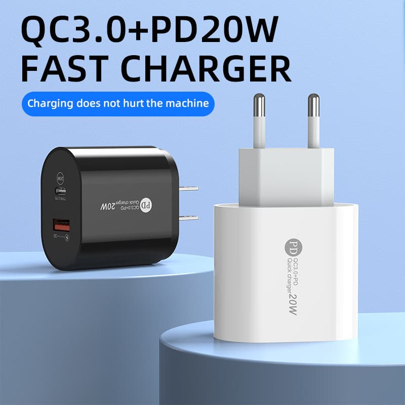 PD20W QC3.0 fast charging travel charger for Android phones