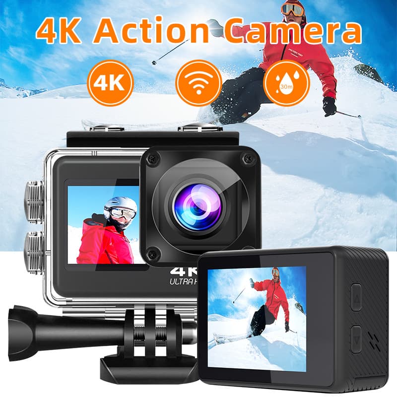 4K Dual Screen WiFi Waterproof Anti-shake Outdoor Action Camera
