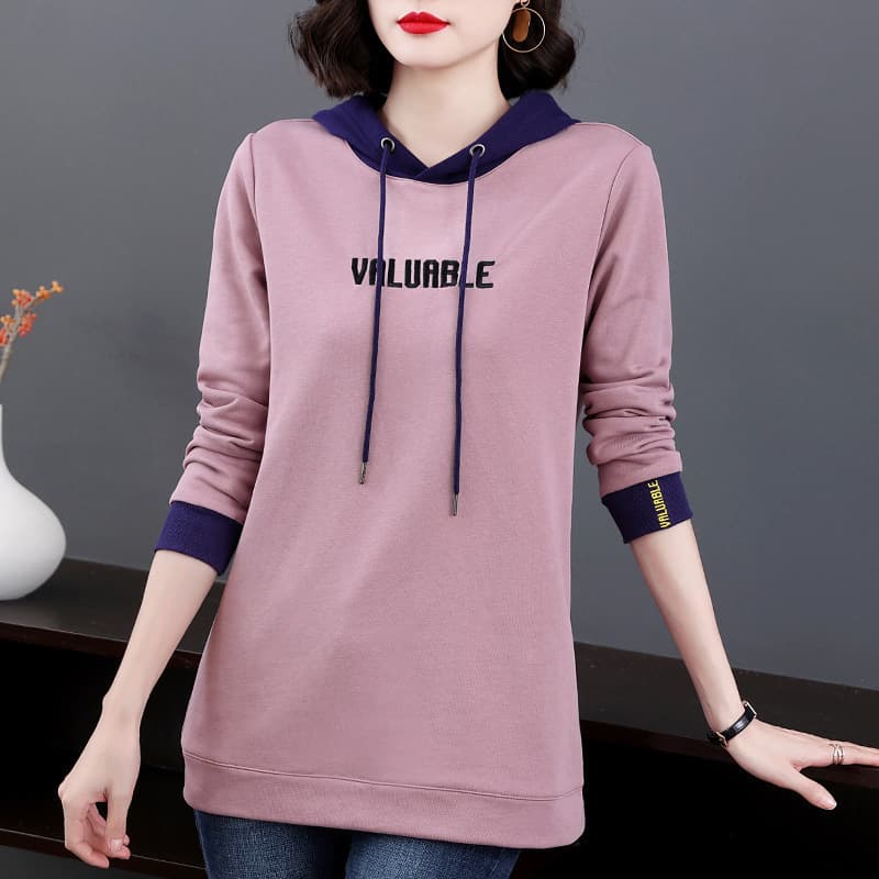 Women's Hoodie Fall 2022 New Thin Jacket Spring Autumn Long Sleeve Mid-Length Fashion Plus Size
