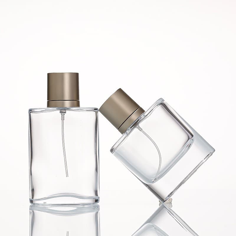 Factory stock snap-top glass bottle empty 50ml 100ml perfume bottle sample refillable cosmetic bottle small capacity