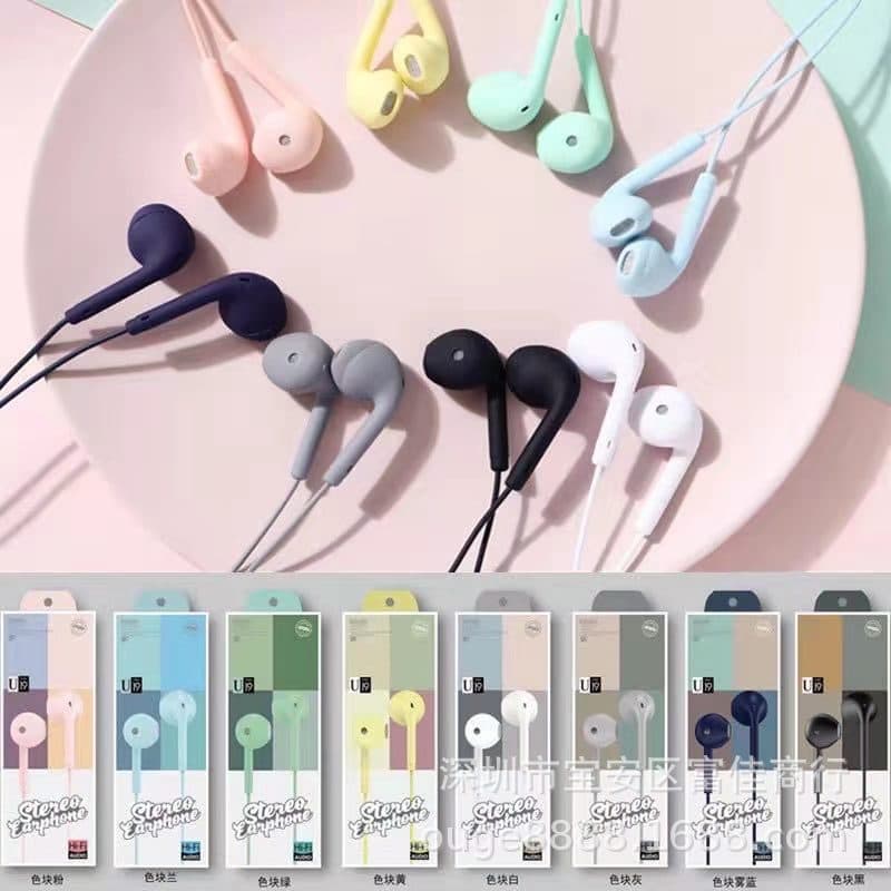 Cross-Border Factory Direct Sales Macaron Wired In-Ear Headphones Compatible with Apple Android Huawei