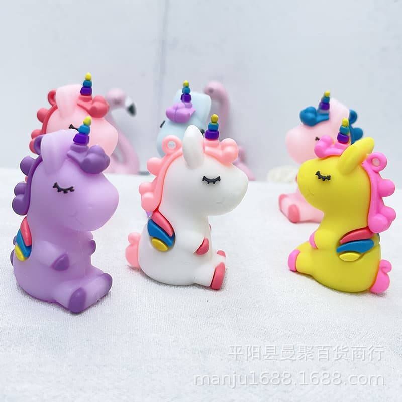 Cartoon Unicorn Keychain Figure Pendant Creative Cute Unicorn Keychain Blind Box PVC Soft Rubber Figure