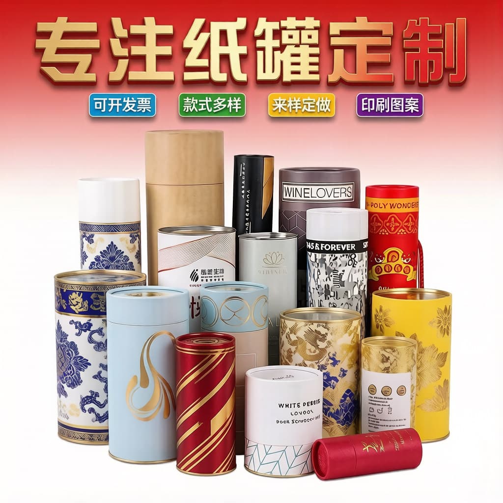 Kraft Paper Jar Customized Cosmetics Aromatherapy Round Paper Tube Essential Oil Acupuncture Tea Sealed Paper Tube Universal Packaging Box