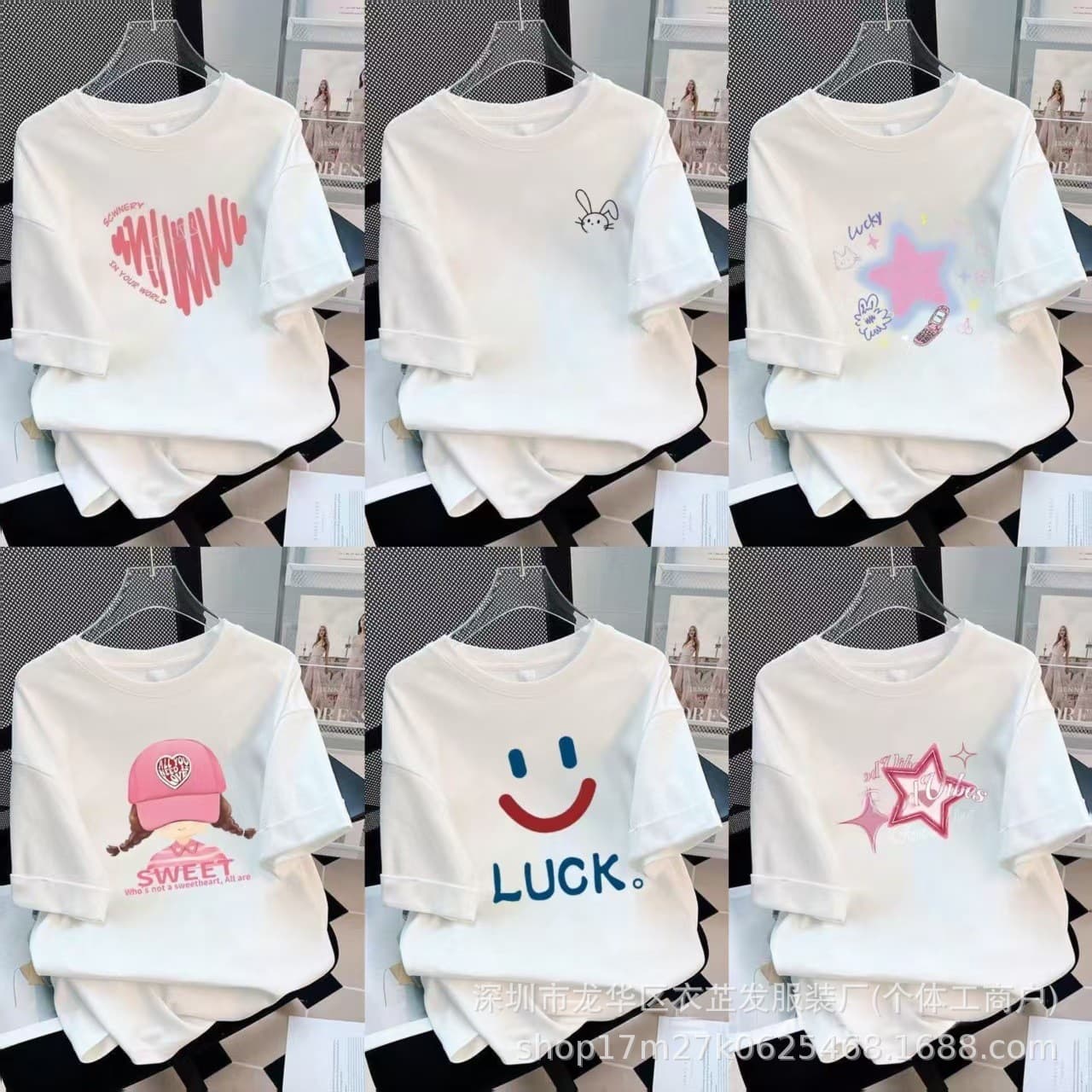 Wholesale Clothing Under 5 Yuan Summer New Women's Short-Sleeve T-Shirt 1 Yuan 9.9 Free Shipping Dropshipping Women's Apparel
