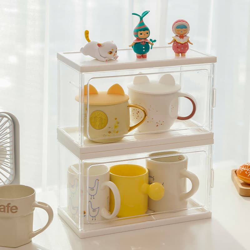 Instagram-worthy water cup holder, cup rack, storage rack for disposable mugs and teacups, dustproof transparent storage rack, Nordic style.