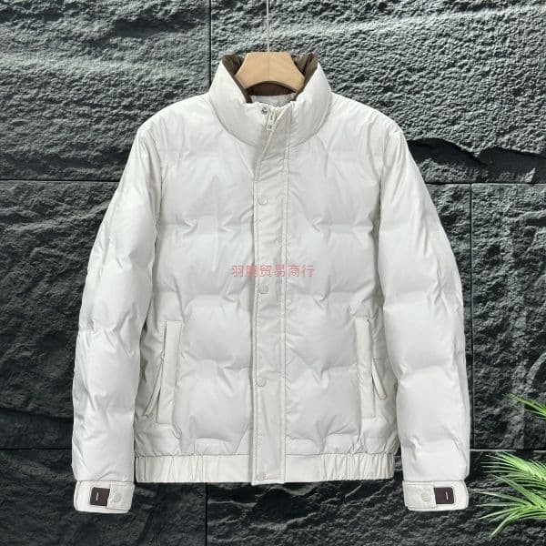 New Down Jacket Winter Warm Stand-Up Collar Handsome Versatile Short Thickened Fashion Duck Down Color Block Men's Jacket