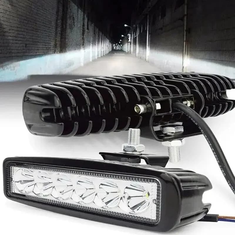 Straight Bar LED Work Light 12V Off-Road Roof Front Bumper Spot Light 6-Light Modified Light