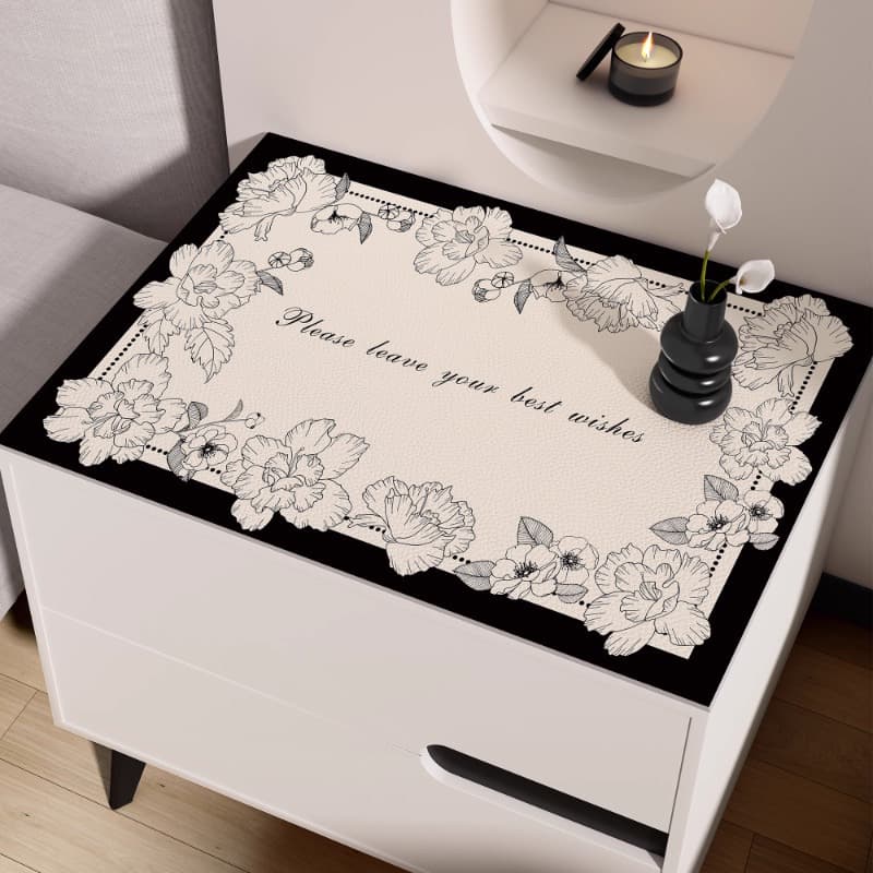 Bedside table mat is waterproof and oil-proof, no-wash table mat, anti-dirty and dust-proof cover, light luxury and high-end table protection table mat