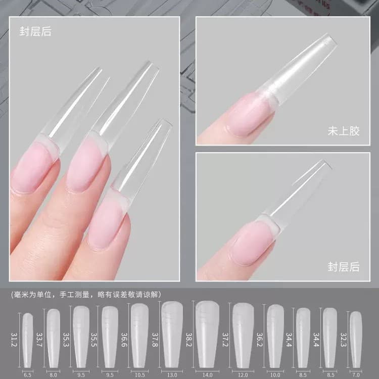 Hand-wearing nail patches, transparent thin dog long ladder T invisible auxiliary line, no engraving and grinding, ultra-thin and super-fit nail patches