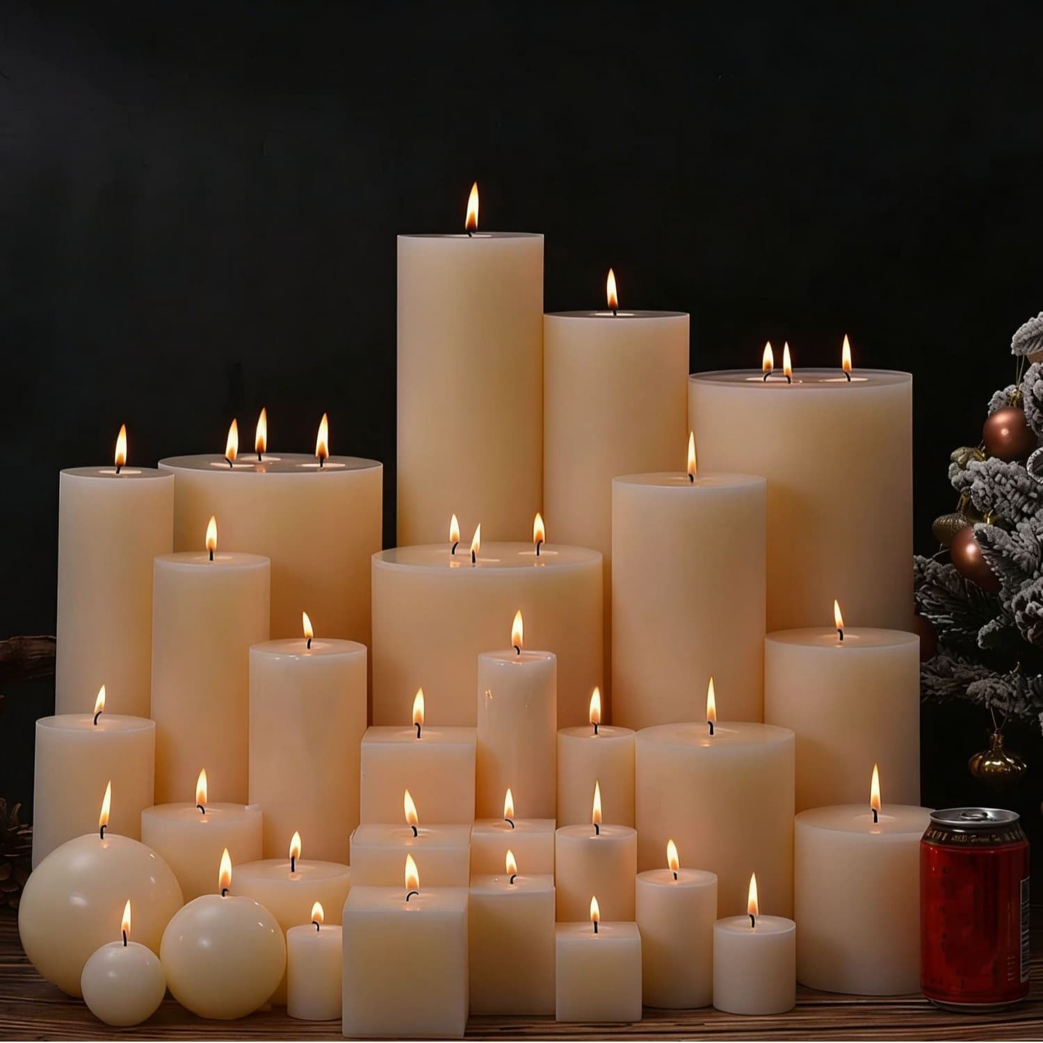 Classic Pillar Candles, European-Style Ivory White Large Cylindrical Candles, Smokeless and Odorless, for Hotels and Weddings, Exclusively for Cross-Border Supply, Factory Wholesale