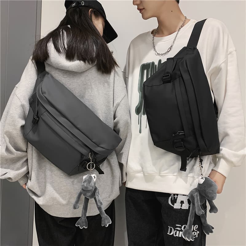 Men's Chest Bag Ins Fashion Student Sports Shoulder Bag Street Trendy Japanese Couple Crossbody Bag Women's Simple Waist Bag