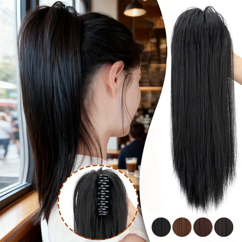 Factory Wholesale Waterfall Half-Tied High Ponytail Clip-On Fountain Bun Fluffy Hair Volume-Increasing Internet Celebrity Long Straight Hair Wig