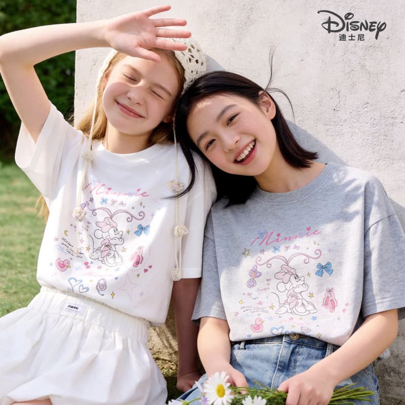 Girls' Short Sleeve T-Shirt 2026 Summer New Kids Printed Short Sleeve Teen Casual Top Parent-Child Style Summer Wear