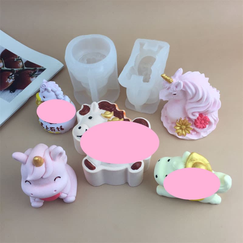 DIY Yuan BMW Rich Horse Unicorn Fantasy Horse Head Silicone Mold Mousse Cake Chocolate Ornament Baking