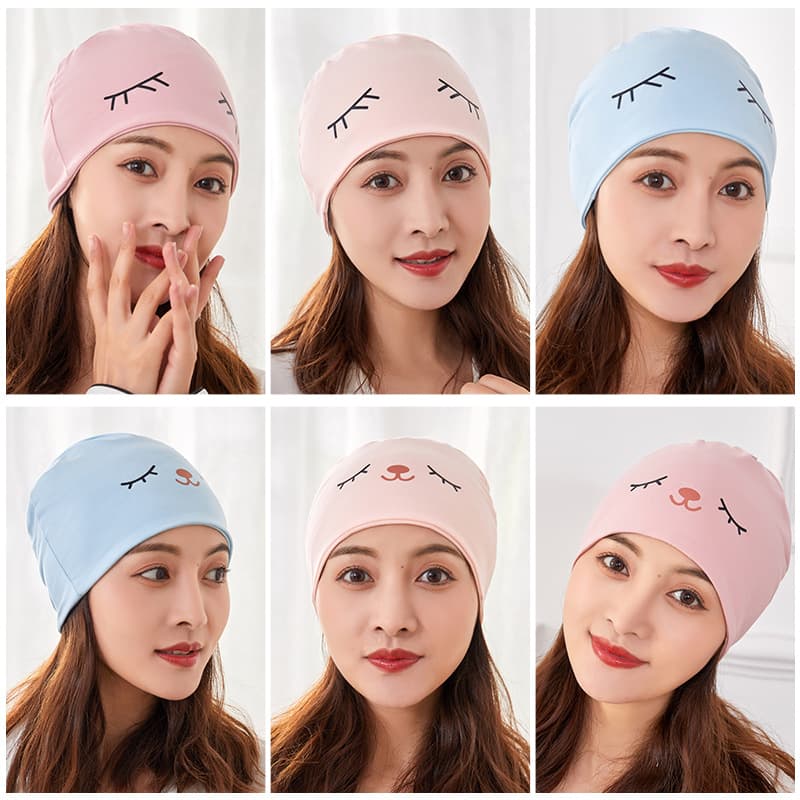 Factory Wholesale New Four-Season Cotton Breathable Maternity Confinement Headscarves, Cute Squinting Eye Design Confinement Hats