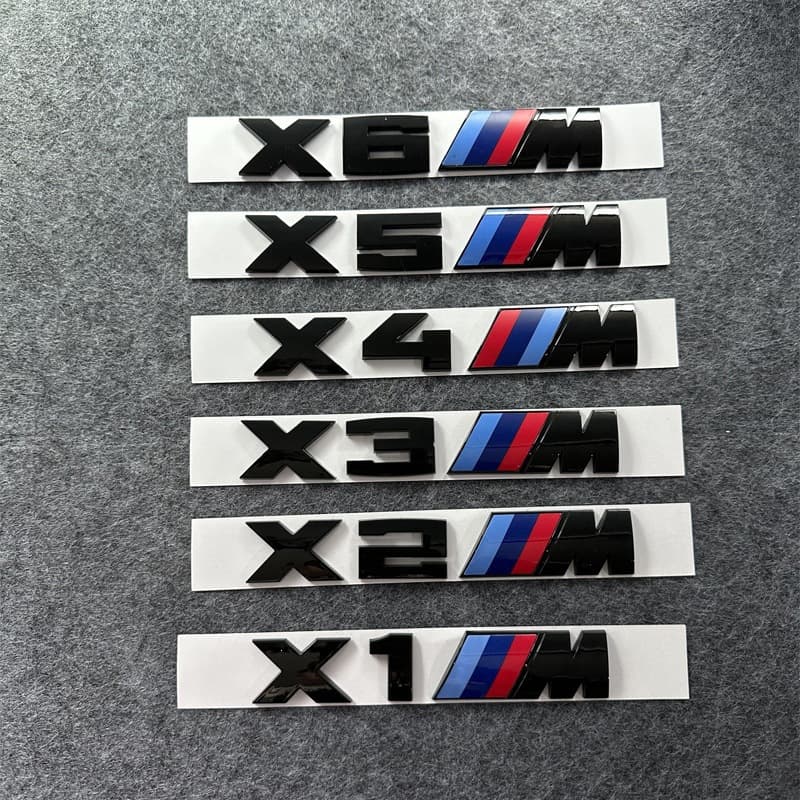 For BMW M Rear Trunk Emblem M1 M2 M3 M4 M5 M6 Letter Badge 3 Series 5 Series X6M Modified Fender Decal