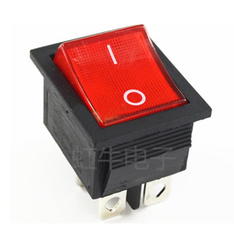 KCD4 rocker switch 31*25mm boat switch iron pin four-pin illuminated 250V red rocker power switch