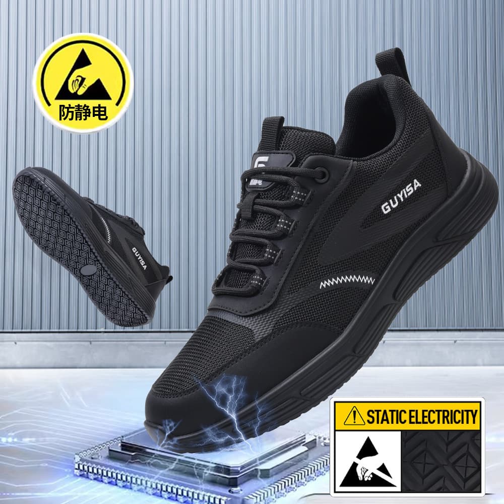 Slip-resistant anti-static shoes, comfortable lightweight gas station clean shoes, wear-resistant and durable for electronics factory workshop dust-free use.