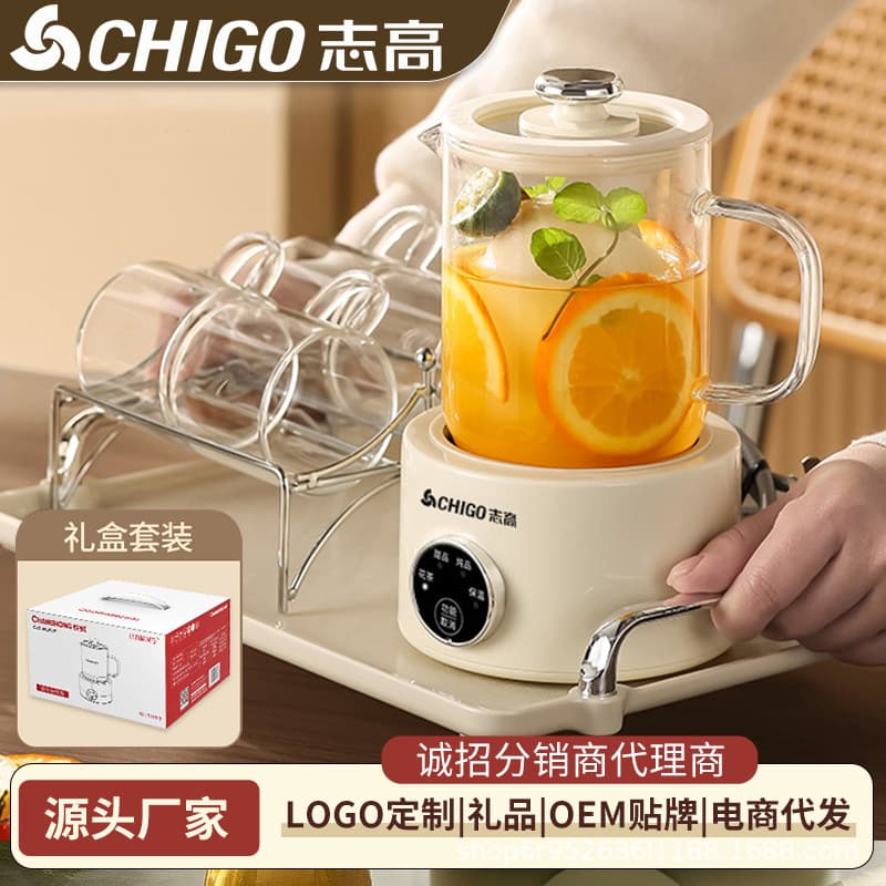 Chigo Health Cup Multi-functional Home Health Kettle with Stewing Function, Mini Office Electric Teapot Glass Pot