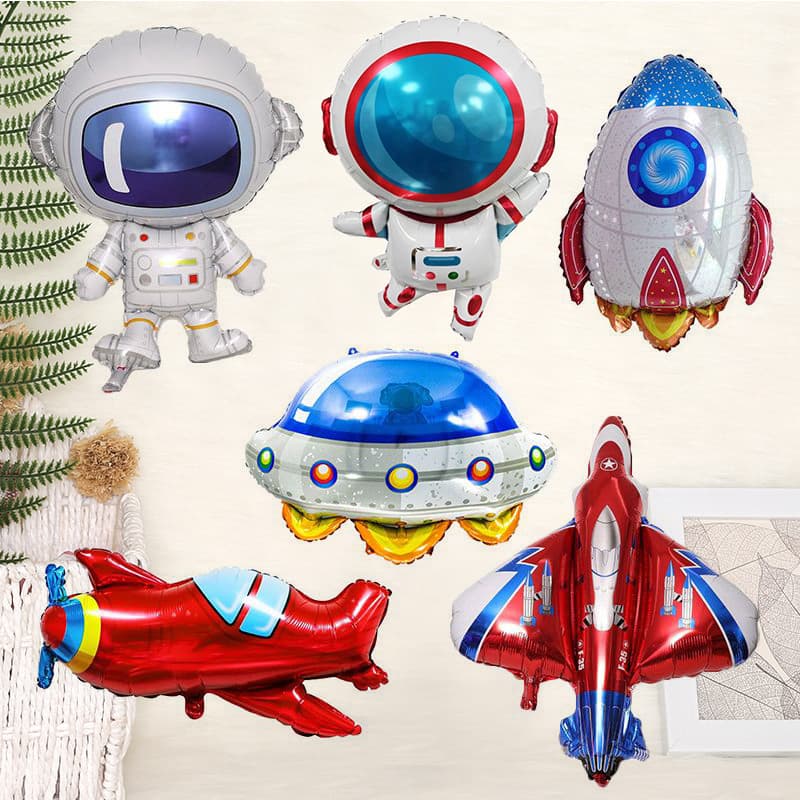 Aluminum Foil Balloon Sci-Fi Theme Astronaut Rocket Balloon Birthday Party Decoration Ball