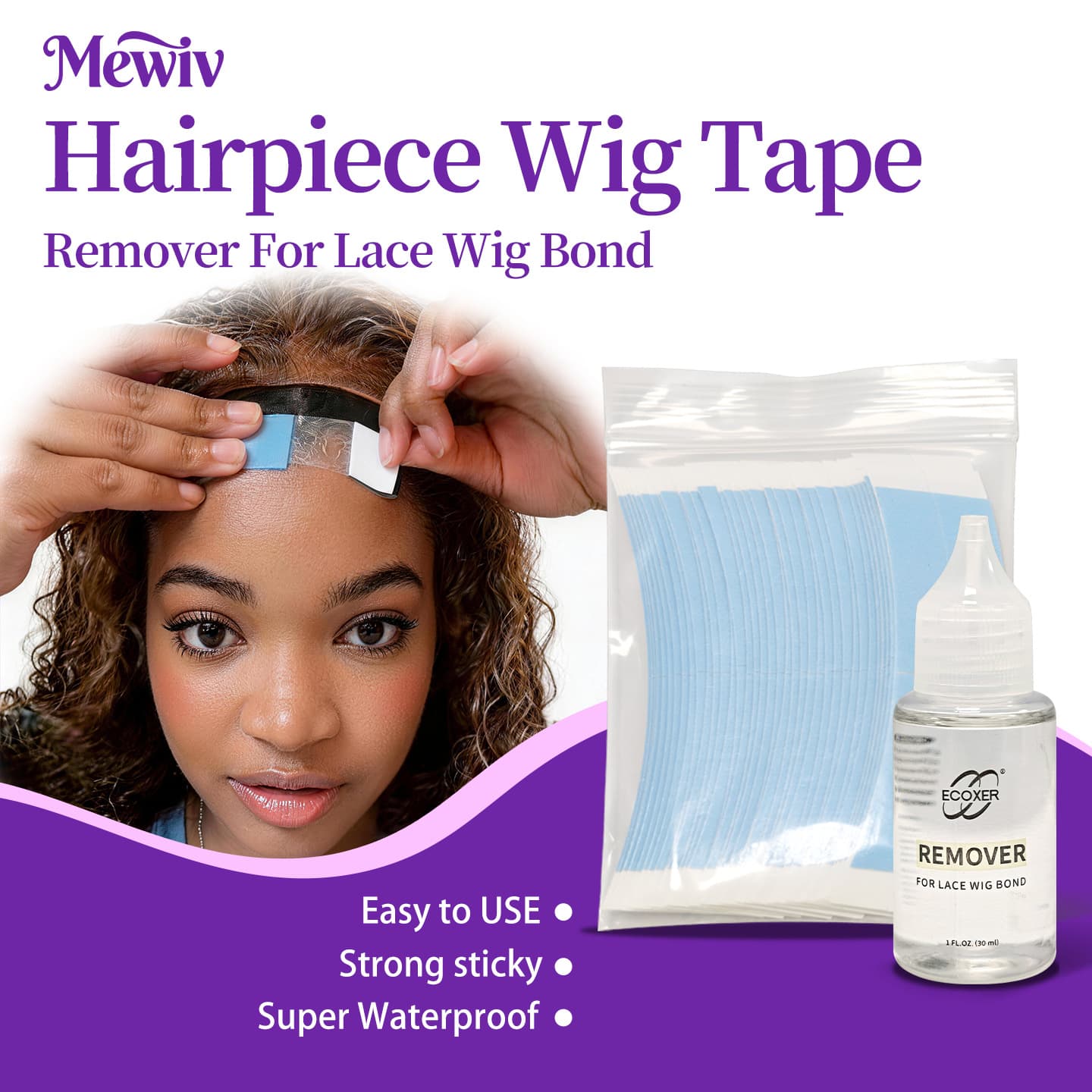 Cross-border Trade Wig Adhesive Remover for Waterproof and Sweat-resistant Lace Bio Scalp Hair Pieces