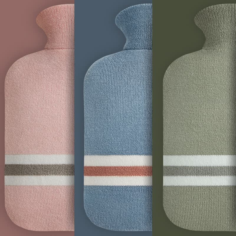 Hot water bottle, water-filled, cute, transparent PVC, portable, student-sized velvet hand warmer, large size.