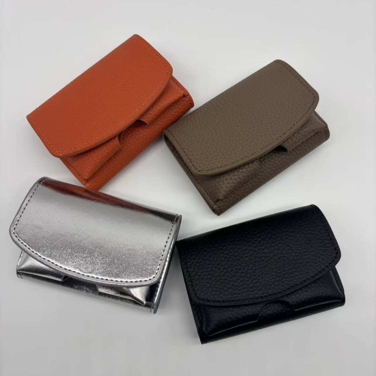 Wallet Japanese Amazon card holder first layer cowhide foreign trade men and women mini multifunctional small wallet first layer cowhide