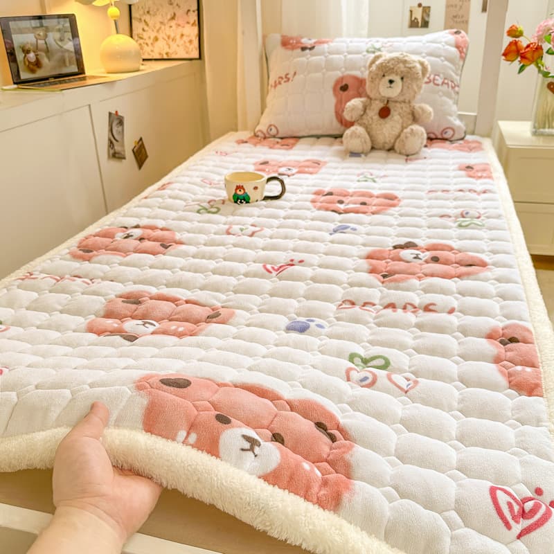 Cross-Border Autumn/Winter Warm Milk Fleece Mattress Soft Pad for Student Dormitory Single Thickened Mattress, Home Tatami Pad
