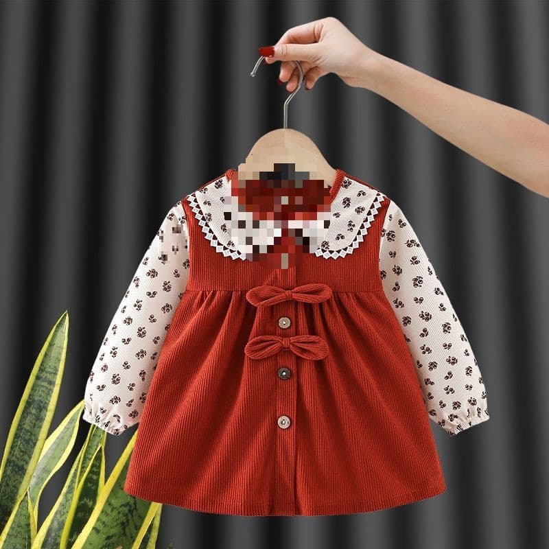 Children's Bib Apron Baby Princess Waterproof Stain-Proof Dress for Autumn Winter Infant Toddler