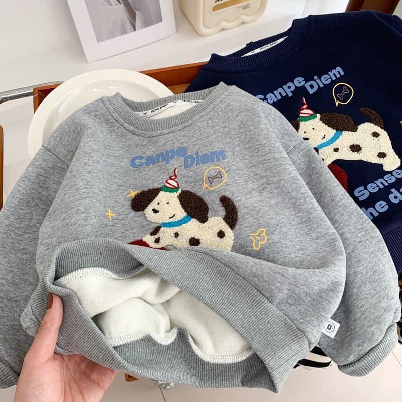 Unisex Kids One-piece Fleece Hoodie Autumn/Winter Wear Baby New Round Neck Cartoon Pullover Children's Fleece Lined Thick Top