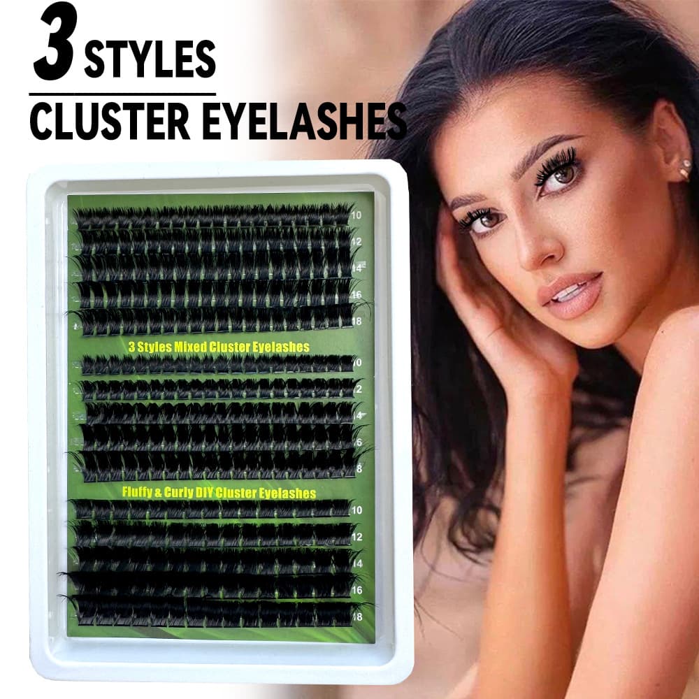 Cross-border Trade Pre-shaped Mixed Style Fluffy Messy Lashes Bulk Pack Thick Segmented European & American False Lashes