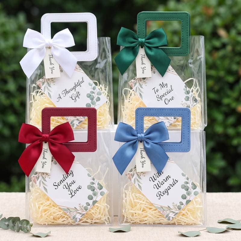 PVC Transparent Handle Bag Premium Plastic Gift Bag for Children's Day, Birthday, Wedding, Laser Gift Bag Customization