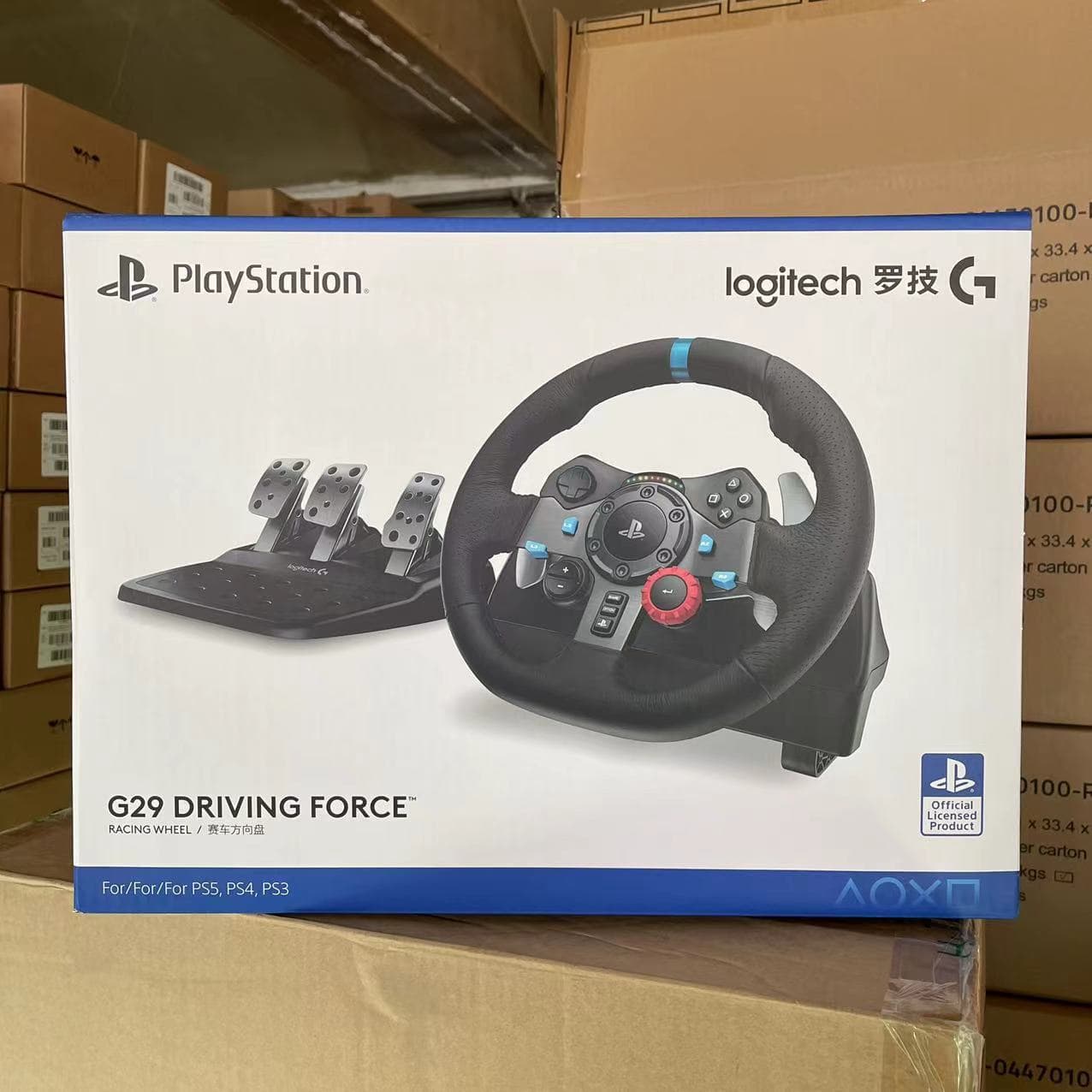 Logitech G29 DRIVING FORCE Racing Game Steering Wheel with Foot Pedals, Compatible with SONY PS5
