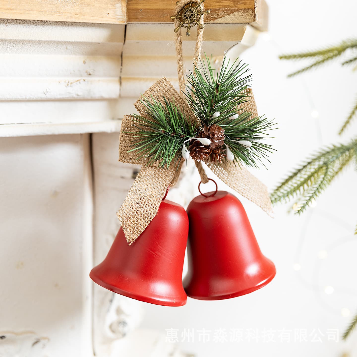 Cross-border Metal Colored Open Bells Christmas Tree Pendant Decorations Display Props Holiday Scene Setup Home Decor