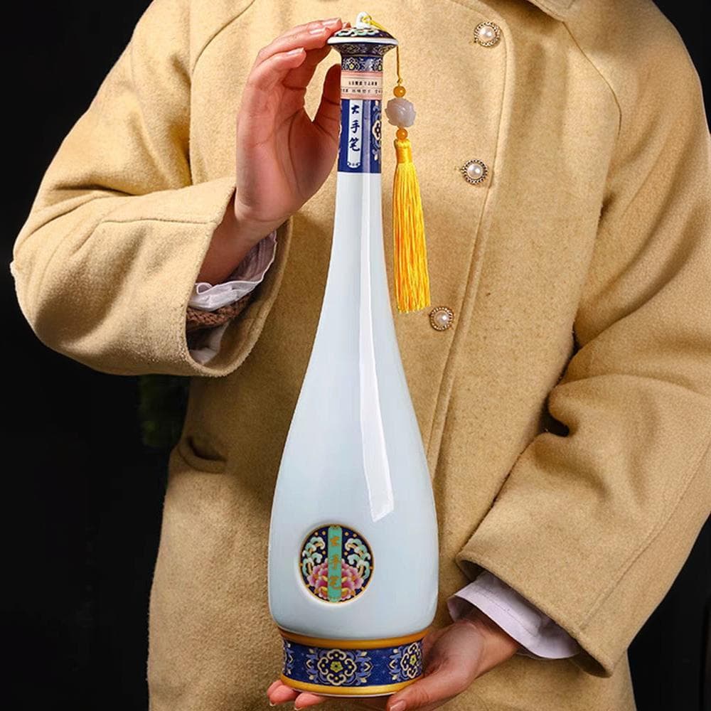 Ready Stock Jingdezhen Ceramic Liquor Bottle 3-Jin Capacity, Bulk Empty Jar with Creative Artistic Design