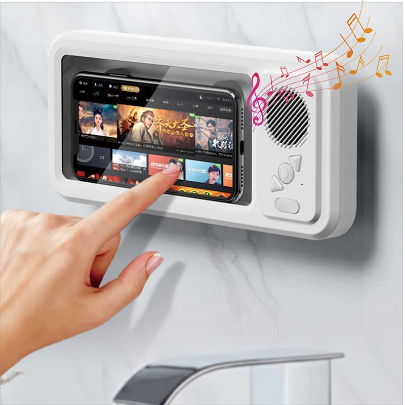 Cross-border hot-selling manufacturer bathroom waterproof mobile phone box Bluetooth speaker audio bath watch TV mobile phone holder touch screen