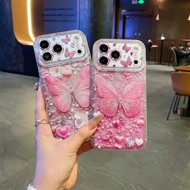 Compatible with iPhone 17 Pro Max Case, Apple 16 Pro Full Diamond Glitter 15 Pro Max Premium Shockproof