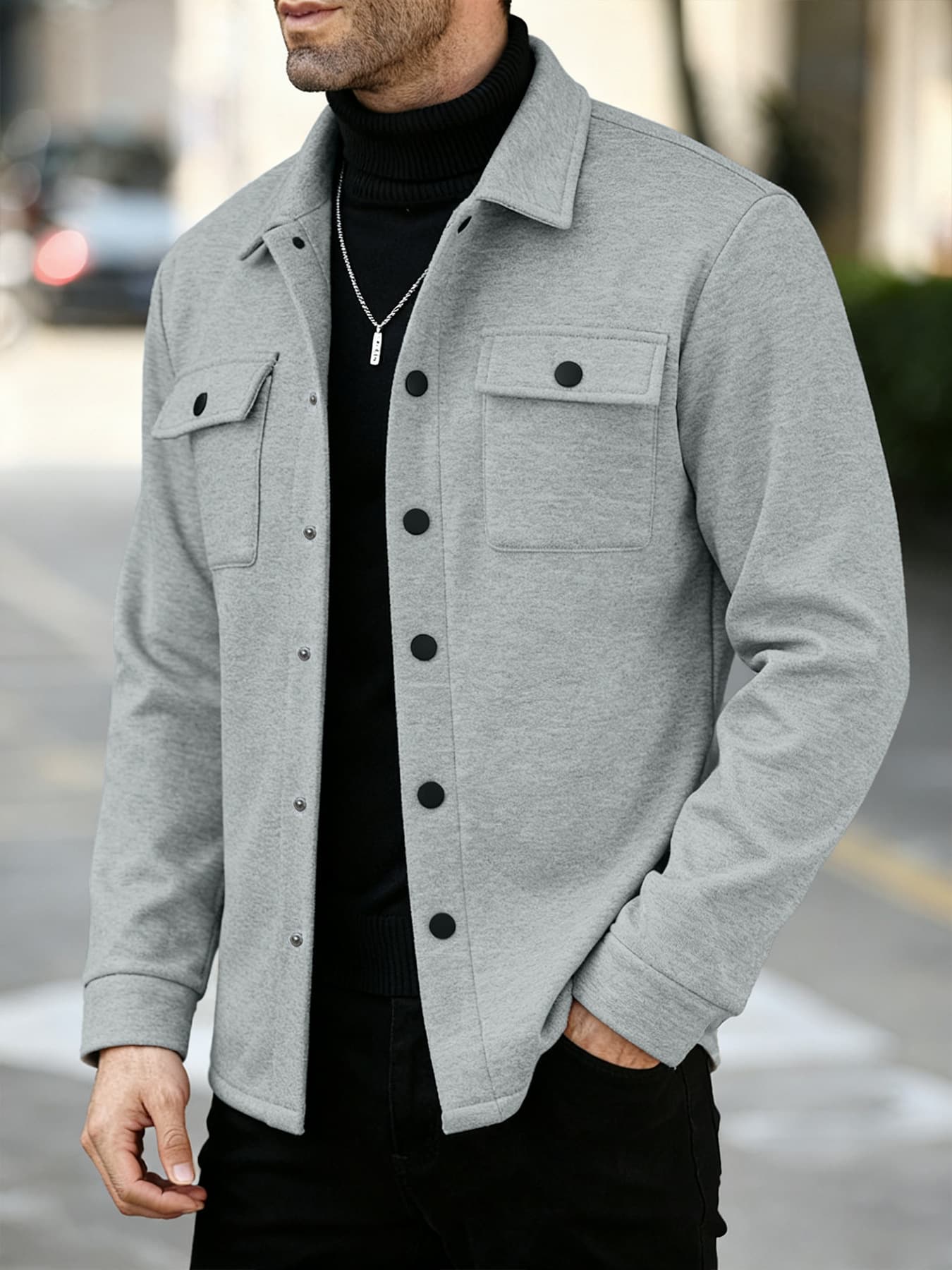 2025 New Autumn Winter Men's Jacket Cross-border Europe and America Men's Casual Fashion Fleece-lined Jacket Cardigan