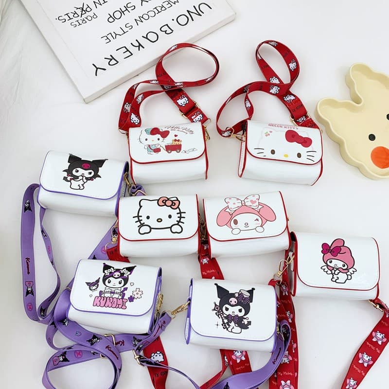 2025 New Versatile Children's Shoulder Crossbody Bag Trendy Cute Cartoon Coin Purse Clothing Accessories Popular Small Square Bag