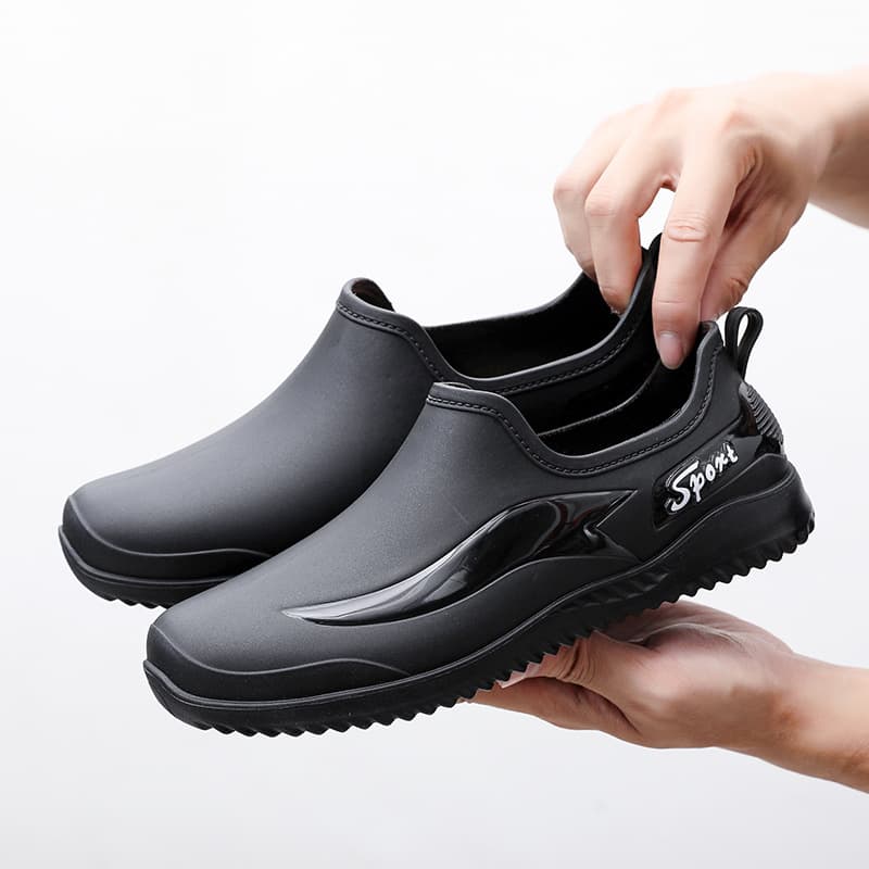 Men's Anti-Slip Low-Top Waterproof Work Shoes for Kitchen, Chef, Rain Boots, Labor Protection, Versatile Wear