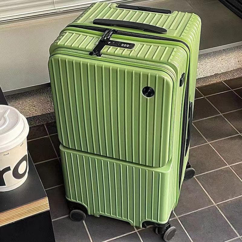 Multifunctional Front-Opening Luggage Suitcase for Women, Large Capacity 28-Inch Durable 20-Inch Carry-On, Silent Universal Wheels