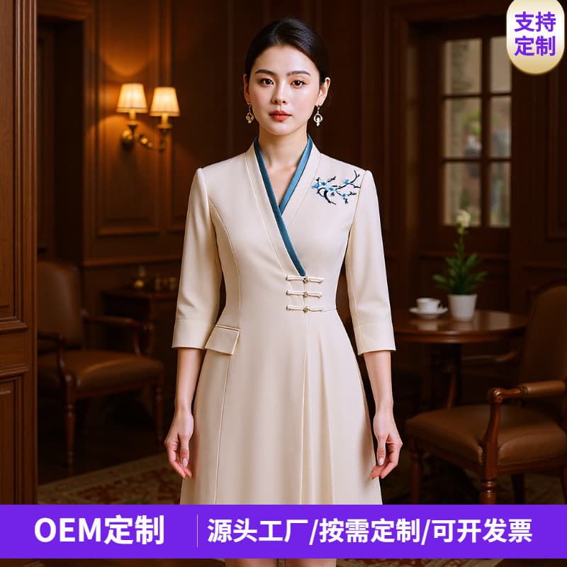 Custom Professional Wear Flight Attendant Dress Thin Flight Attendant Sales Office Tea Artist High-End Work Uniform Attendant Clothing