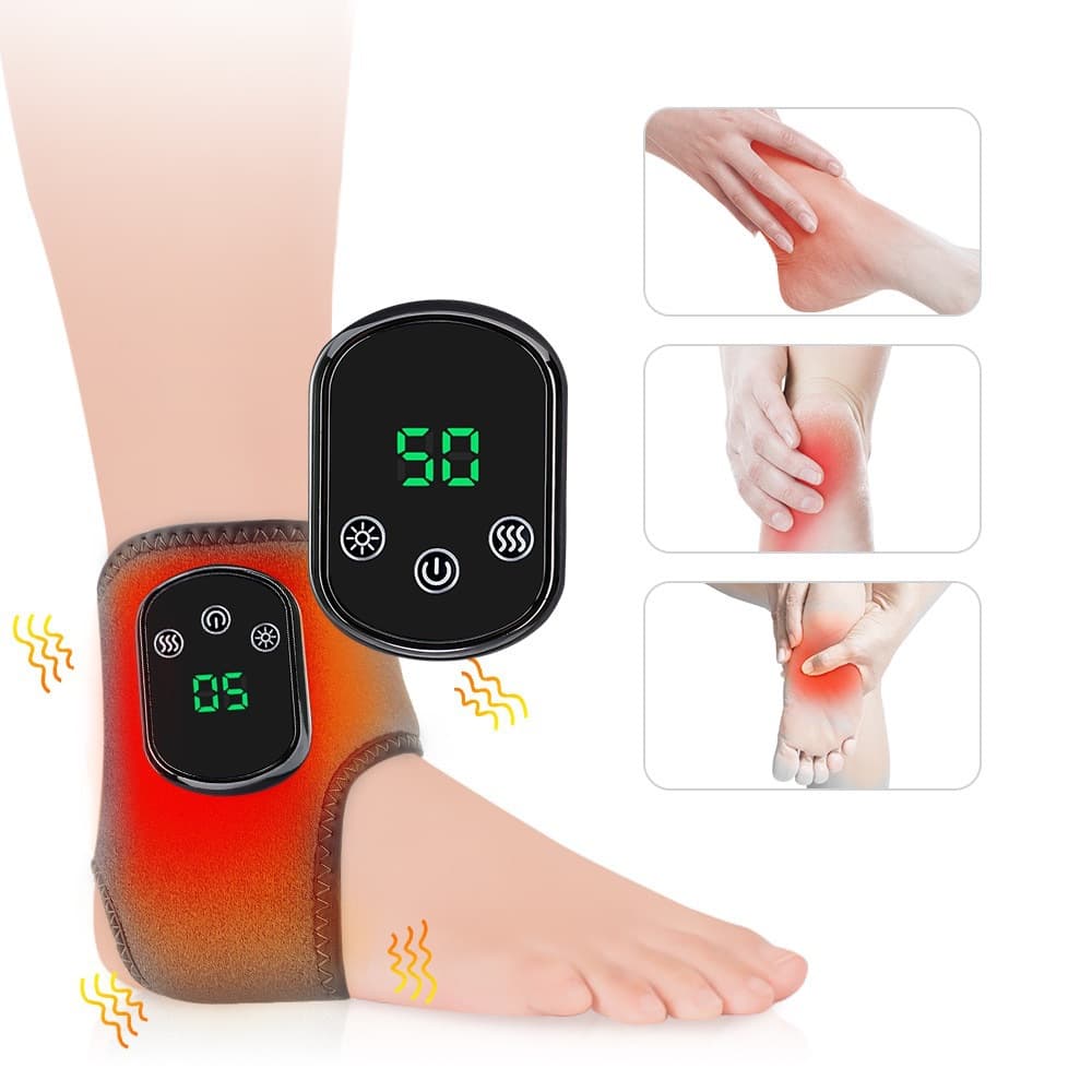 Charging Model with 5-Level Heat and 3-Level Vibration Ankle Support, Electric Foot Massager for Ankle Relaxation and Joint Support, Cross-border