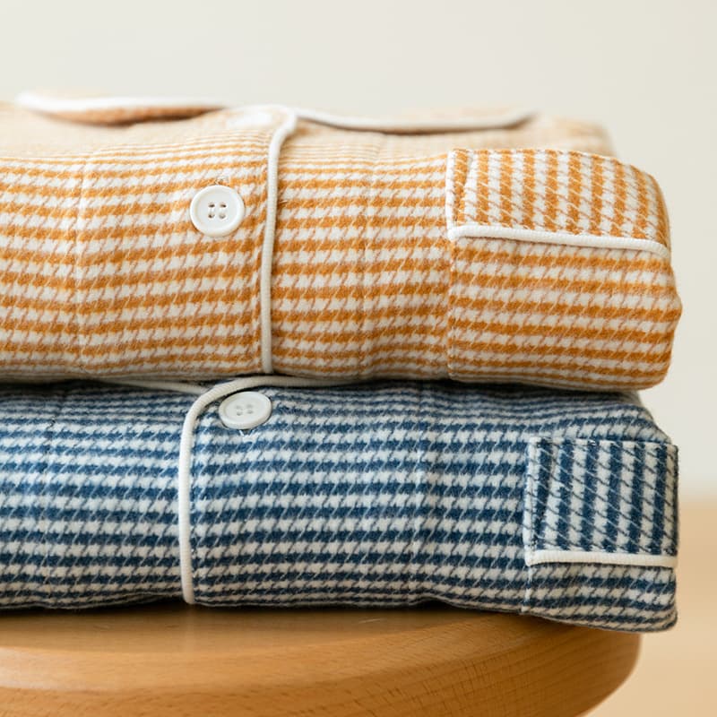 Moderate.69 Autumn-Winter Pajamas Women's Cotton Brushed Flannel Couple Set Full Cotton Warm Homewear Wearable Outside